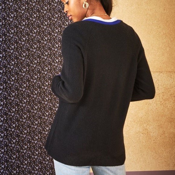 (NWT) COURT & ROWE black Kenmare slouchy Wool Cardigan - Picture 2 of 6